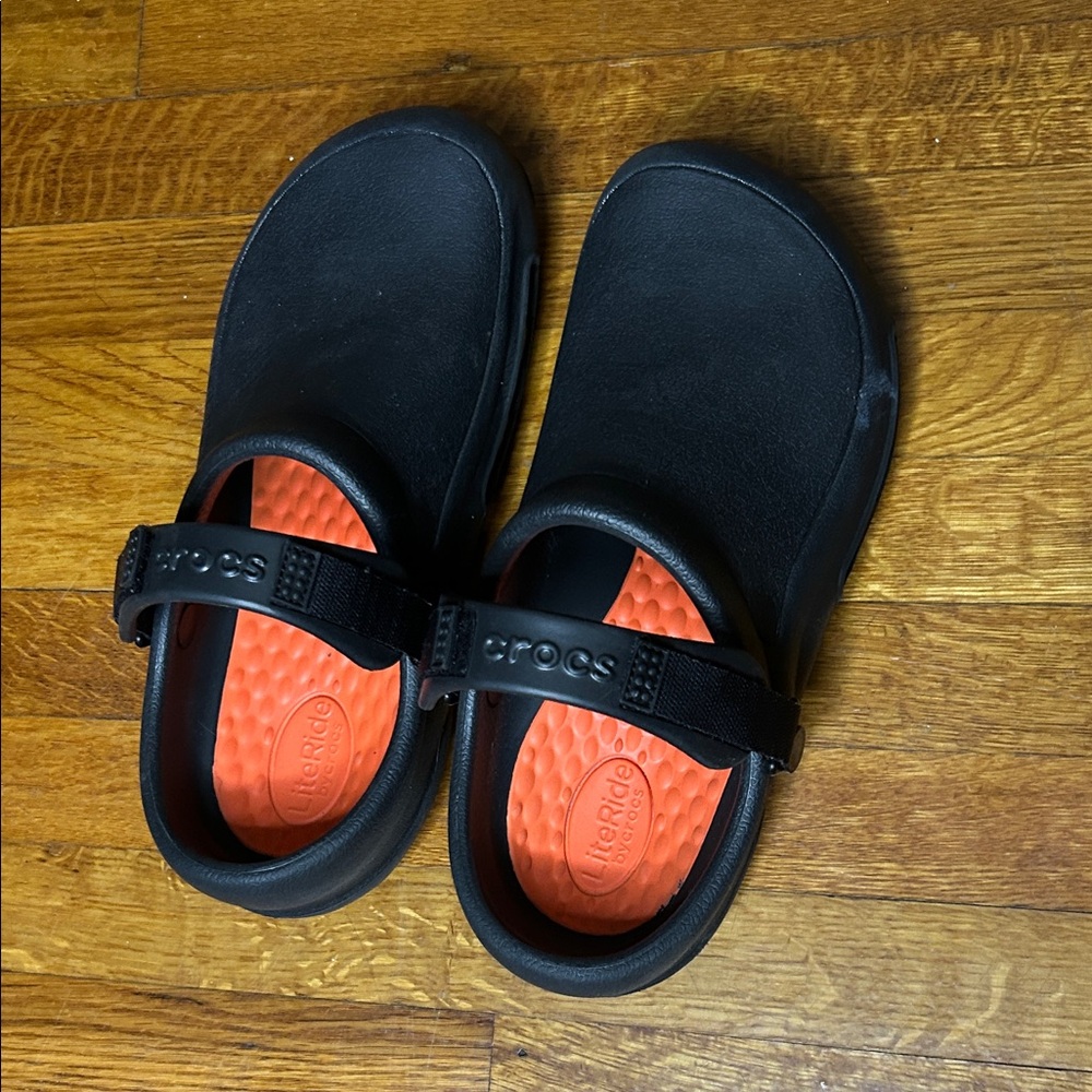 CROCS Black and Orange Sandals